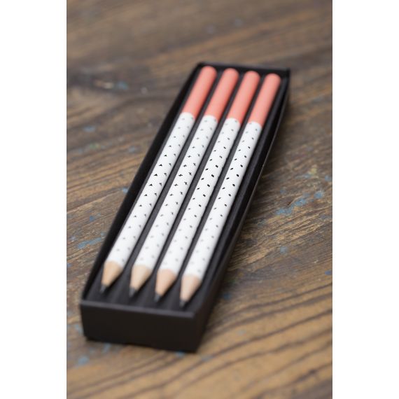 Set de 4 crayons de papier personnalisés Graph en bois Made in France