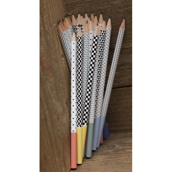 Set de 4 crayons de papier personnalisés Graph en bois Made in France