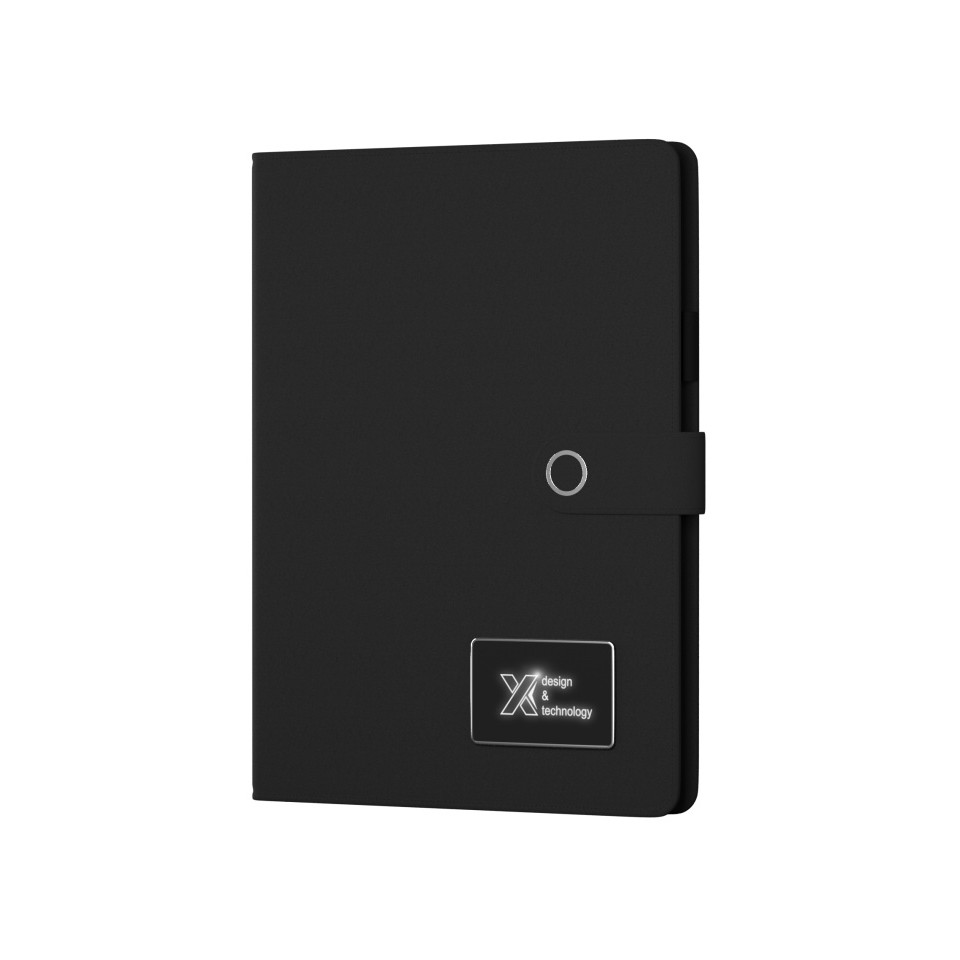 Carnet publicitaire powerbank avec logo lumineux personnalisable A4