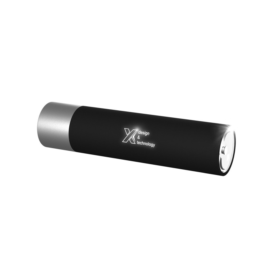 Lampe torche publicitaire logo lumineux et batterie de 2500 mAh SCX design