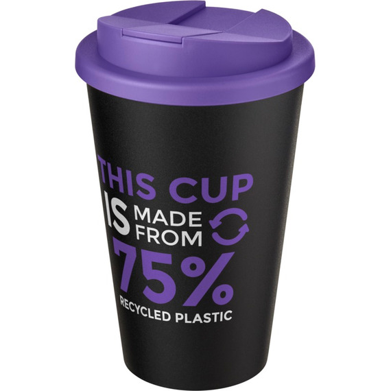 Gobelet Americano® Eco recyclé publicitaire de 350ml avec couvercle anti-déversement