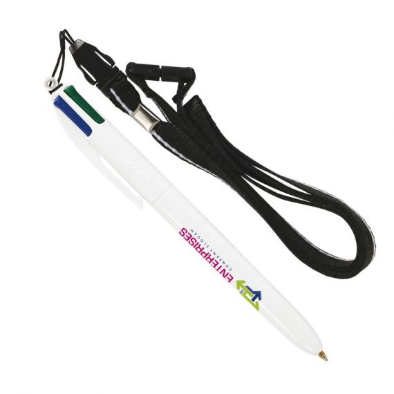 Stylo personnalisable BIC 4 Couleurs avec Lanyard