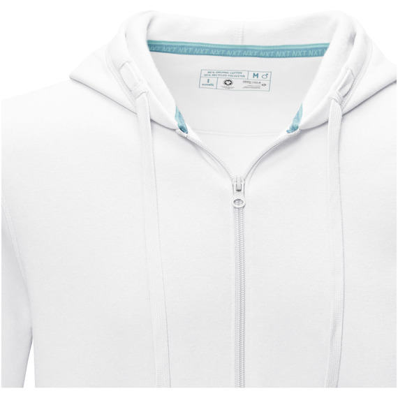 Sweat publicitaire full zip à capuche Ruby bio GOTS et recyclé GRS homme