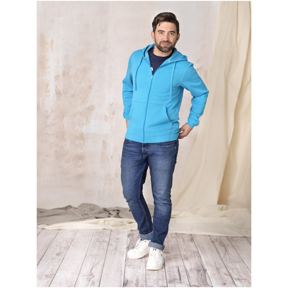 Sweat publicitaire full zip à capuche Ruby bio GOTS et recyclé GRS homme