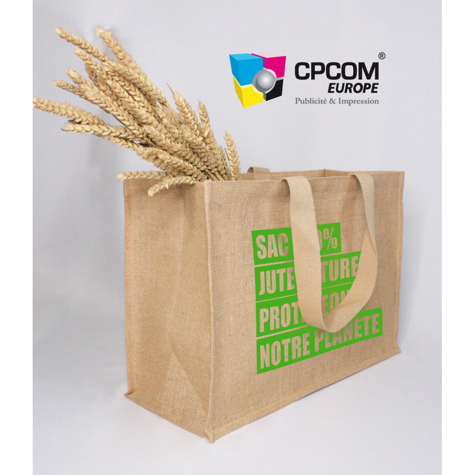 Sac de shopping publicitaire en toile de jute