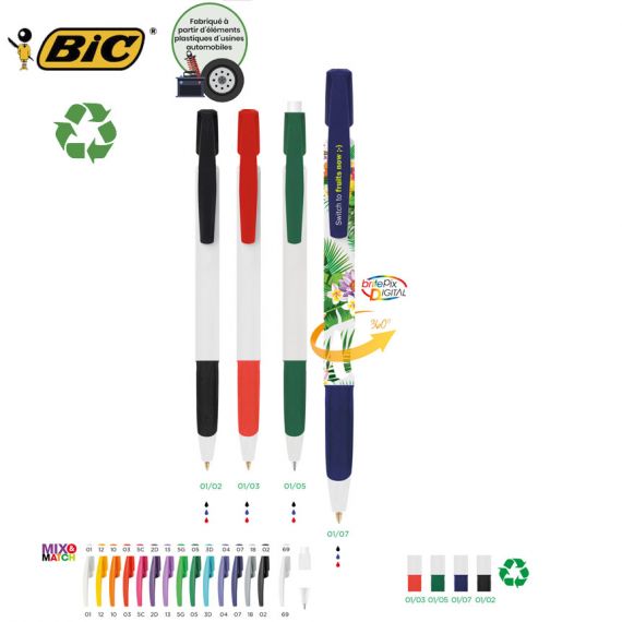 Stylo publicitaire personnalisé Recyclé Media Clic Grip BIC