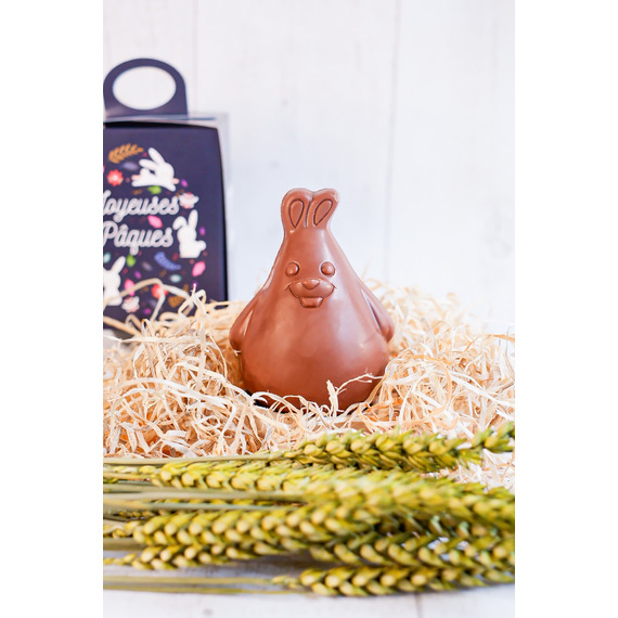 Lapin de Pâques publicitaire en chocolat fabriqué en France 75g