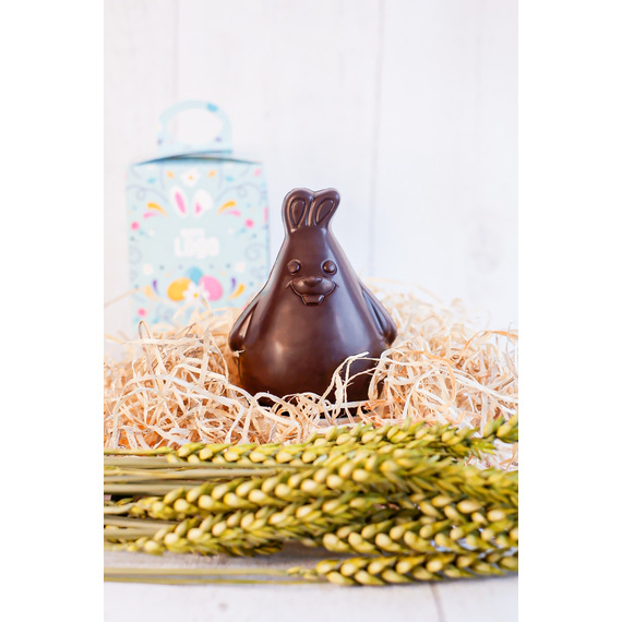 Lapin de Pâques publicitaire en chocolat fabriqué en France 75g