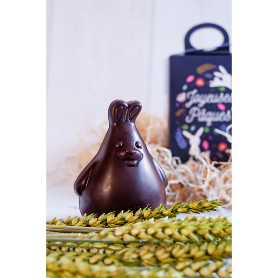 Lapin de Pâques publicitaire en chocolat fabriqué en France 75g