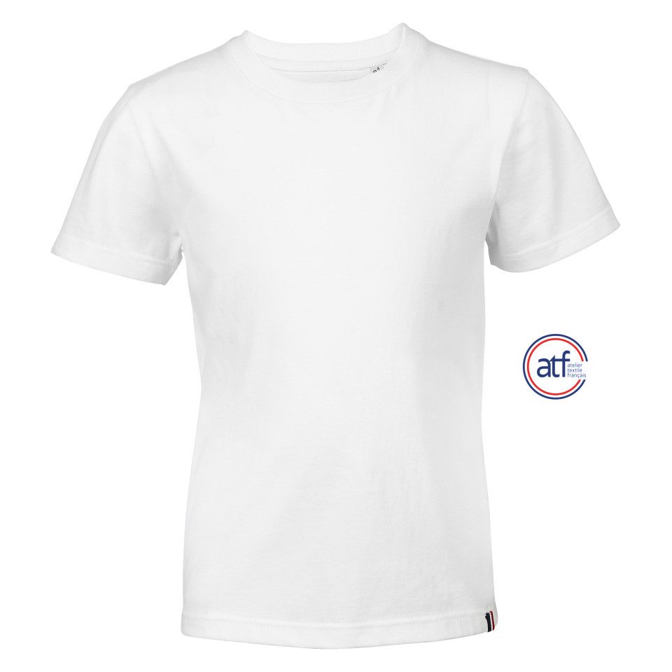 Tee-shirt publicitaire enfant col rond 100% coton peigné Made in France