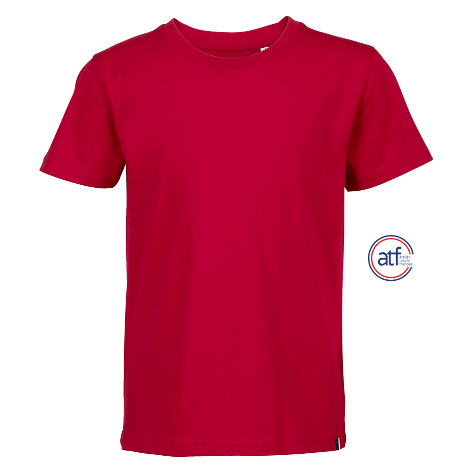 Tee-shirt publicitaire enfant col rond 100% coton peigné Made in France