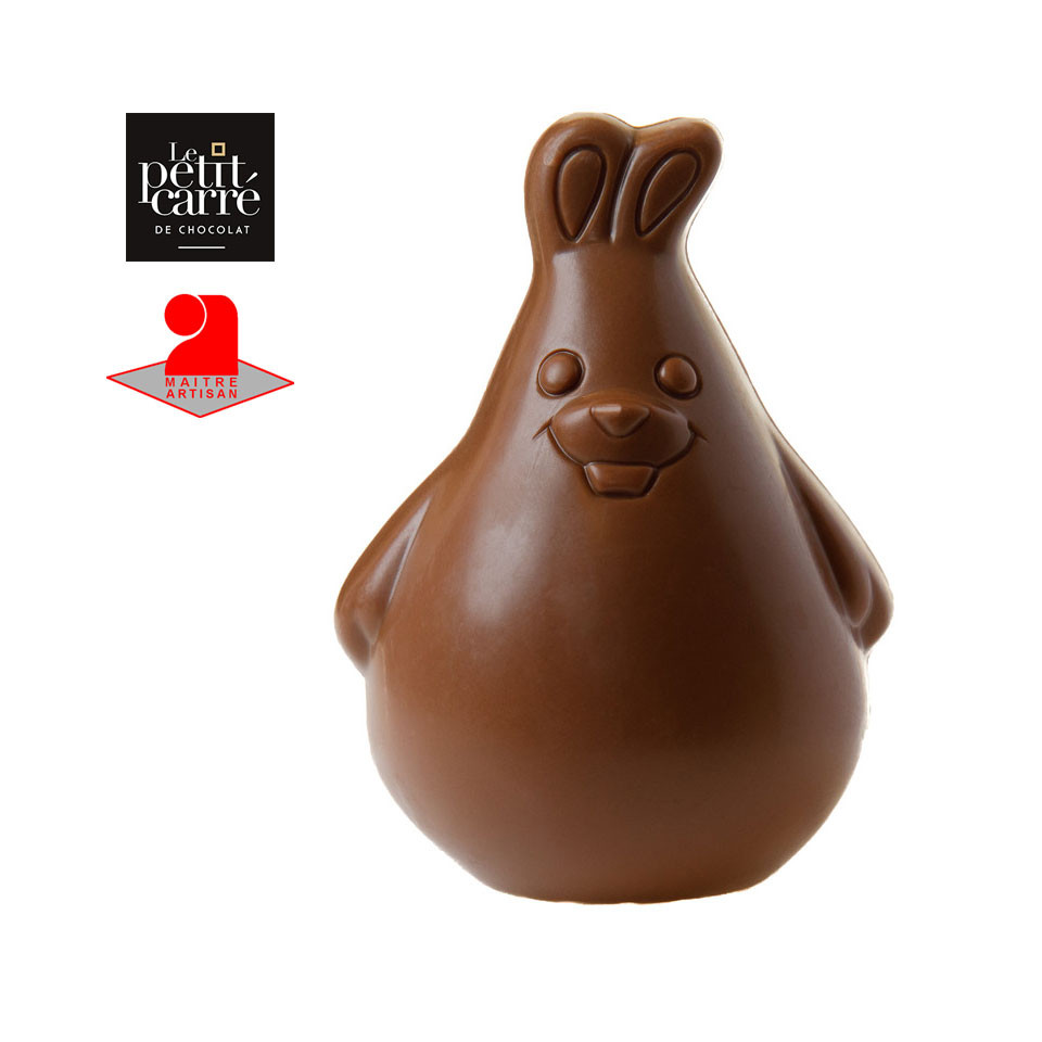 Lapin de Pâques publicitaire en chocolat fabriqué en France 75g