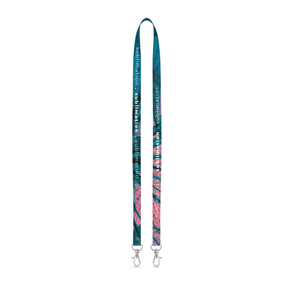 Lanyard tour de cou publicitaire express fabriqué en Europe double mousquetons