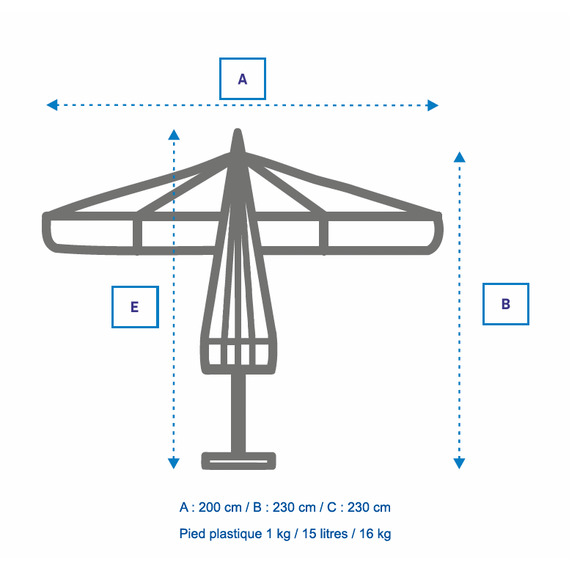 Parasol publicitaire personnalisé rond 2 mètres