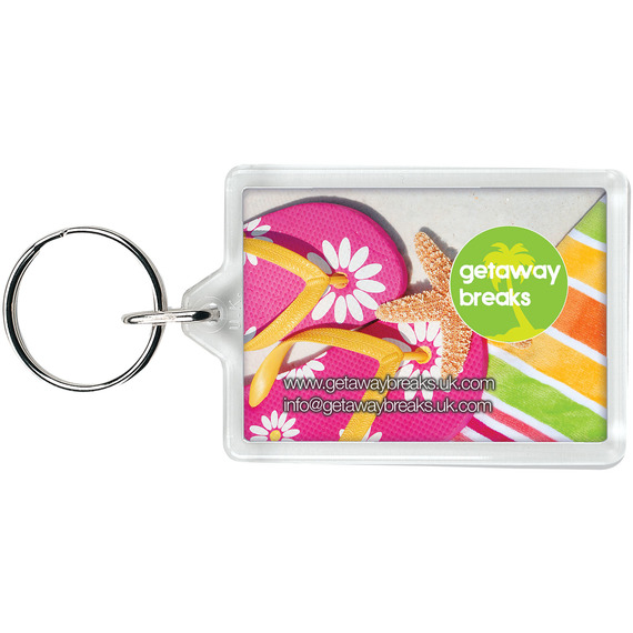 Porte-clefs publicitaire plastique Vito rectangulaire Made in Europe