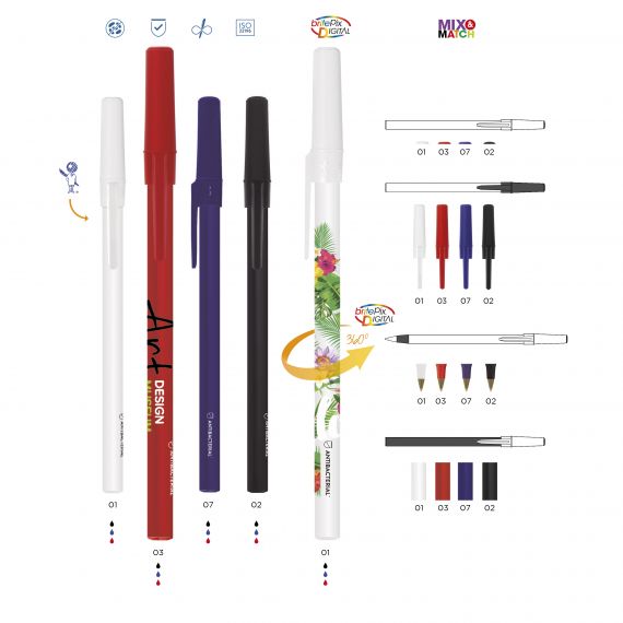 Stylo bille anti microbes personnalisé BIC® Round Stic® BGUARD™