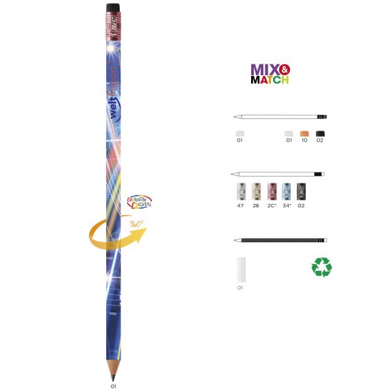 Crayon de papier BIC personnalisé Ecolutions Evolution Digital avec gomme