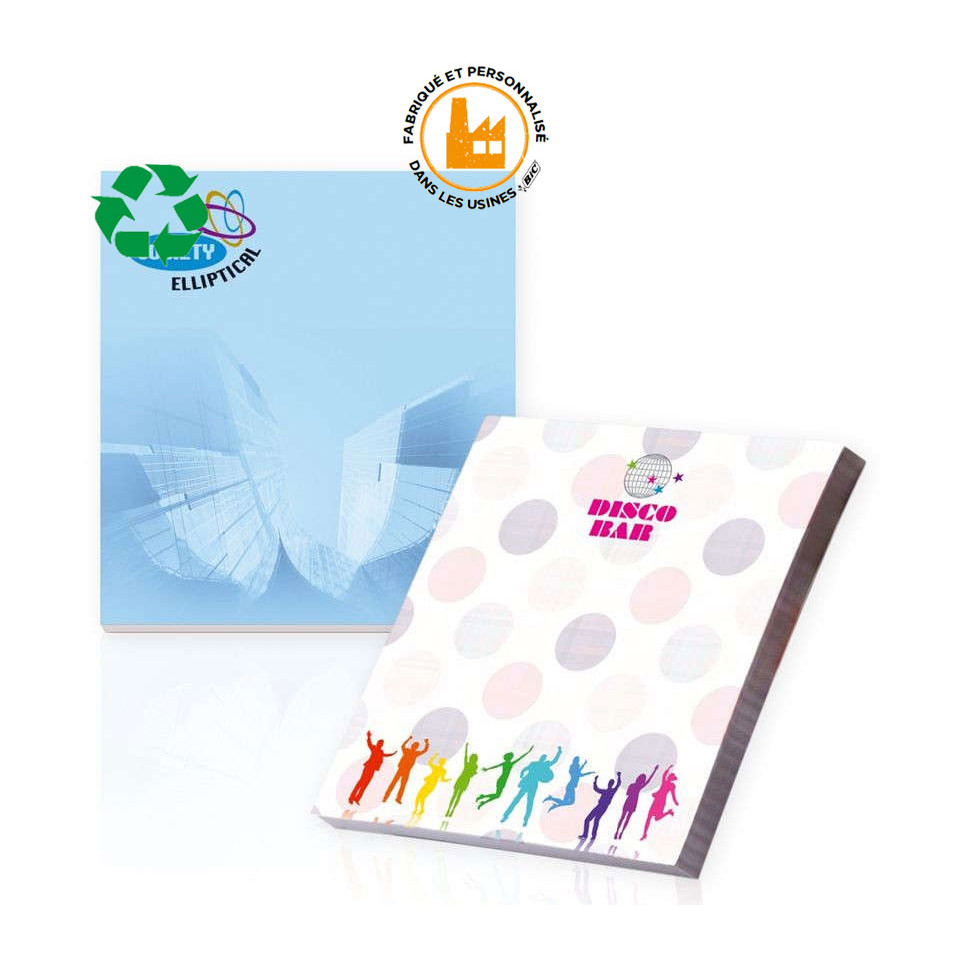 Sticky Note BIC publicitaire écologique personnalisé 68x75mm recyclé