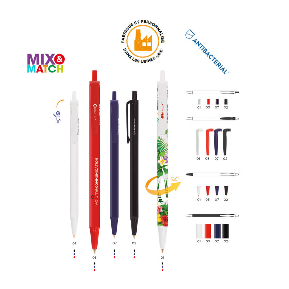 Stylo bille anti microbes personnalisé BIC® Clic Stic® BGUARD™