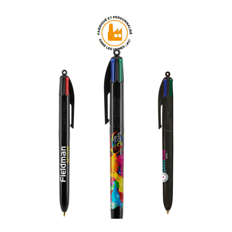 Stylo personnalisé BIC 4 couleurs Noir