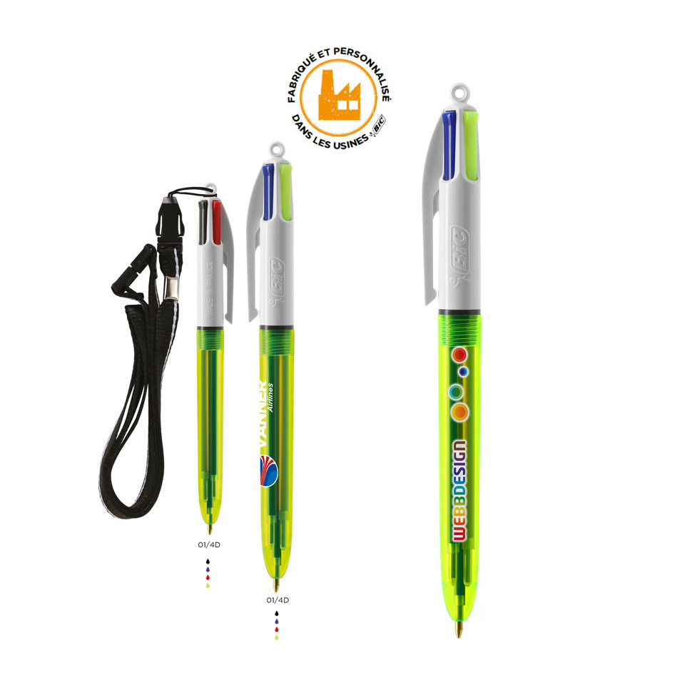 Stylo BIC® 4 Colours publicitaire Fluo