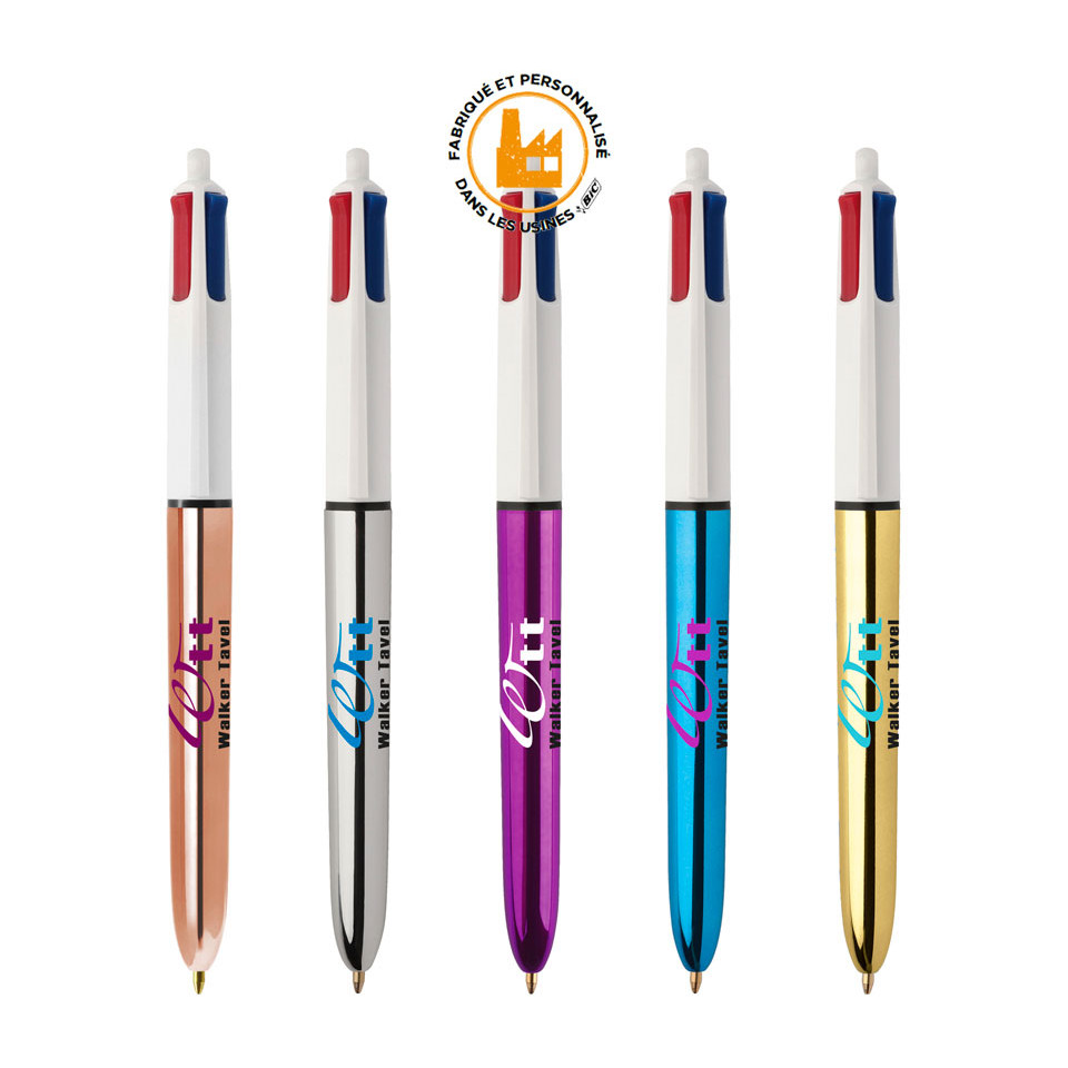 Stylo 4 couleurs publicitaire BIC Shine