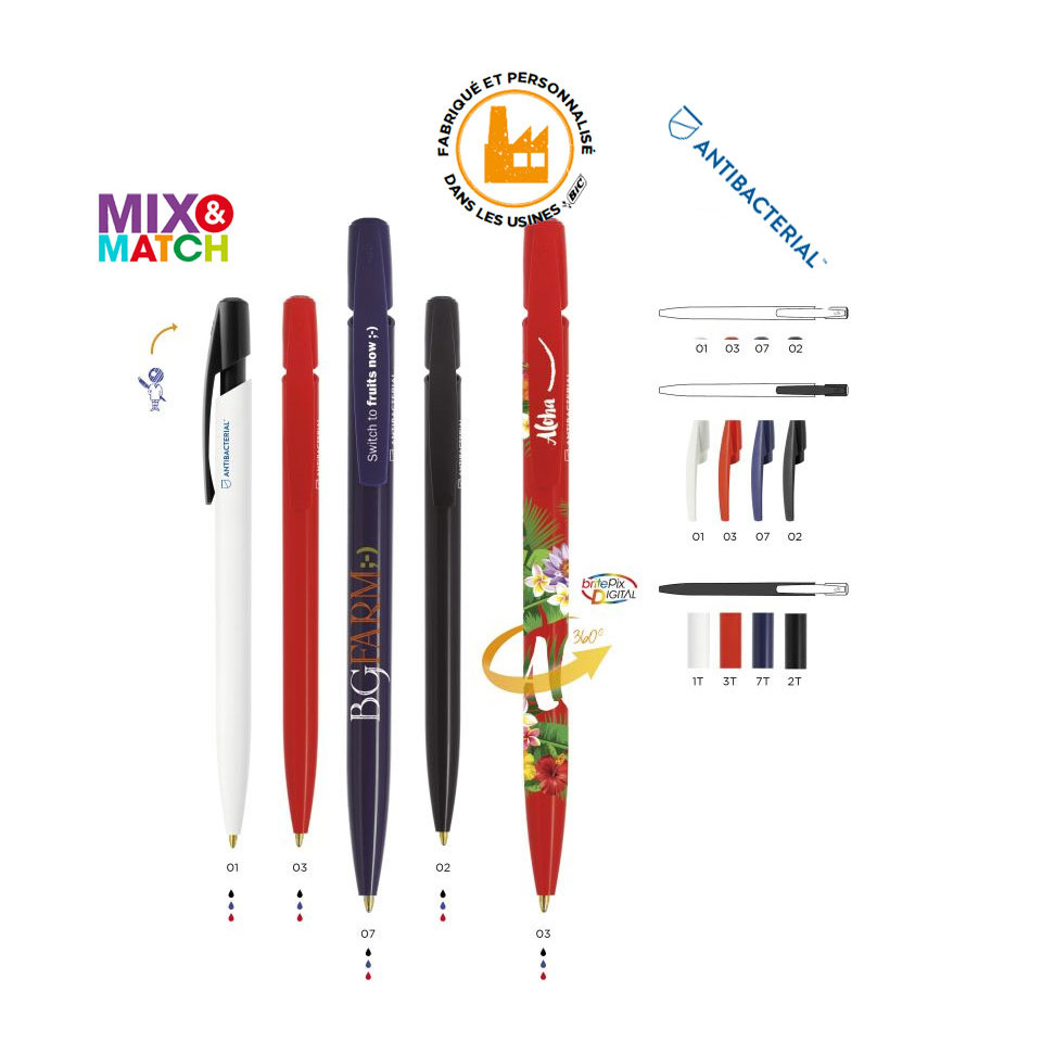 Stylo bille anti microbes personnalisé BIC® Media Clic BGUARD™