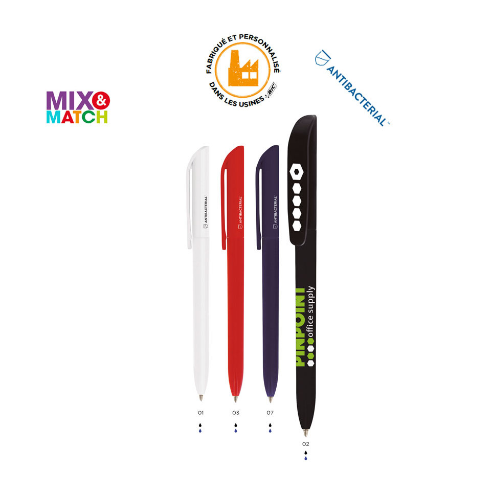 Stylo bille anti microbes personnalisé BIC® Super Clip BGUARD™