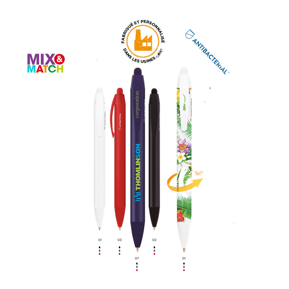 Stylo bille anti microbes personnalisé BIC® Wide Body BGUARD™