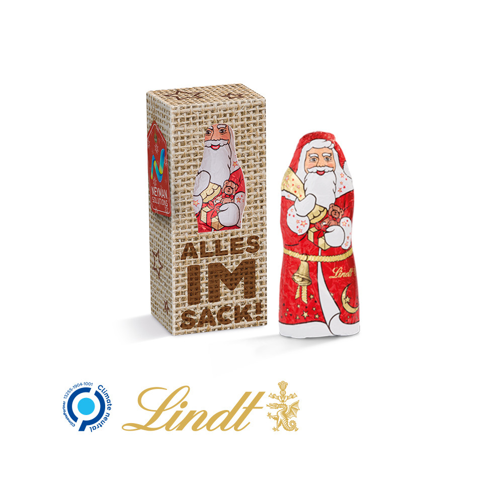 Père noël en chocolat Lindt 10 gr personnalisé