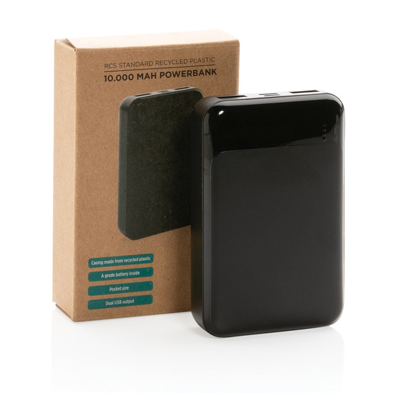 Batterie publicitaire de secours 10.000 mAh en plastique recyclé RCS