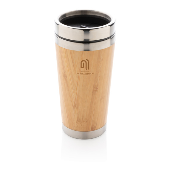 Mug double paroi en bambou publicitaire