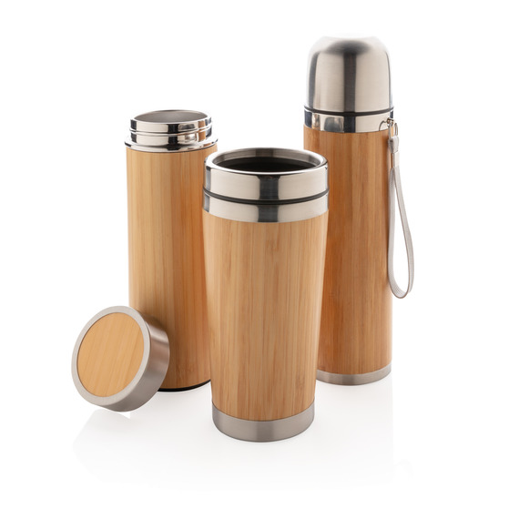 Mug double paroi en bambou publicitaire