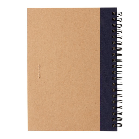 Cahier publicitaire à spirales kraft avec stylo