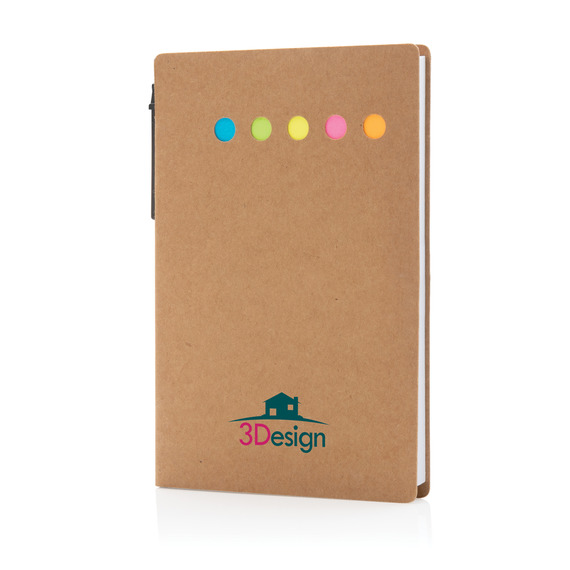 Carnet publicitaire A6 de notes autocollantes avec stylo