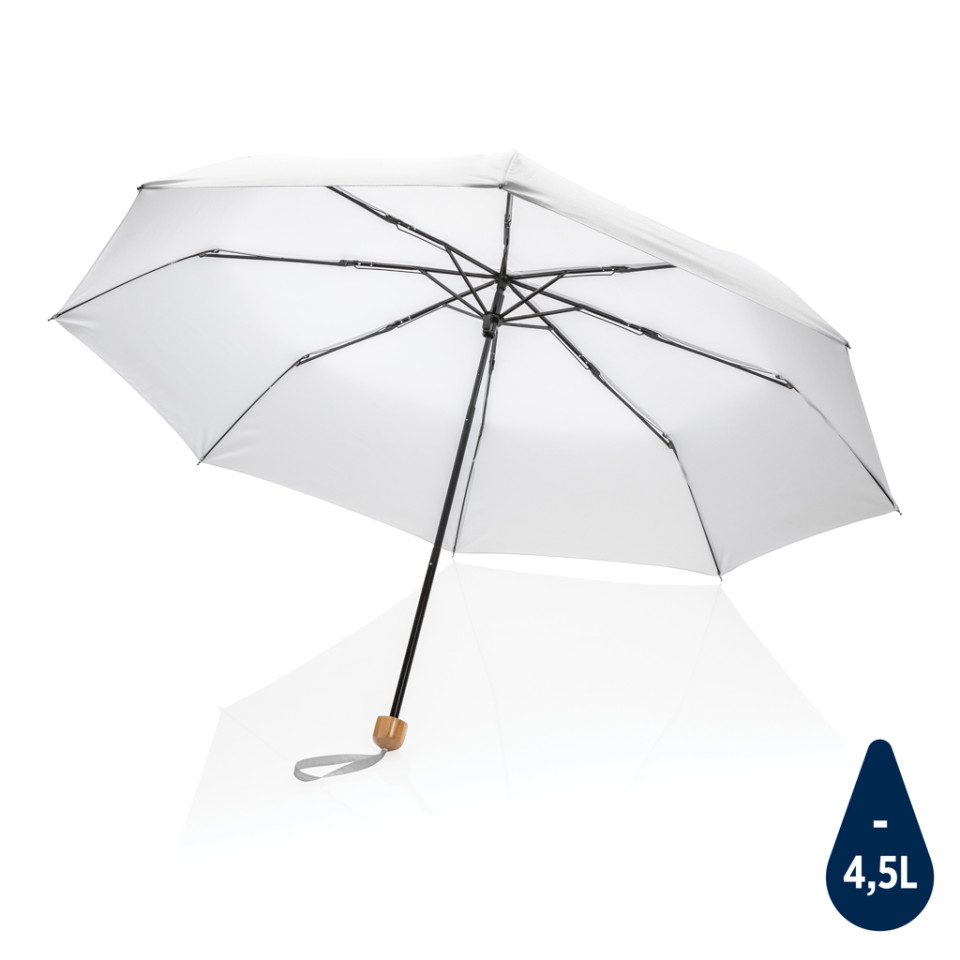 Mini parapluie publicitaire  20.5" rPET 190T poignée bambou Impact AWARE™