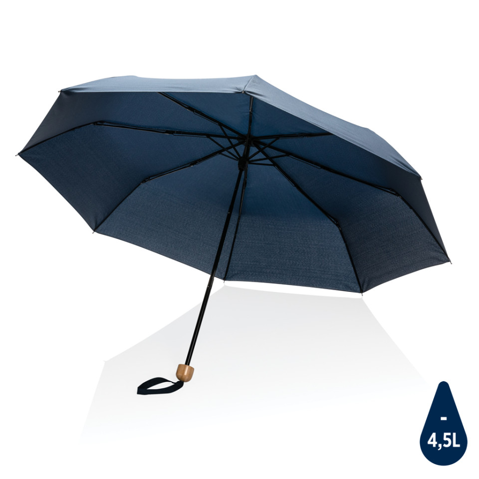 Mini parapluie publicitaire  20.5" rPET 190T poignée bambou Impact AWARE™