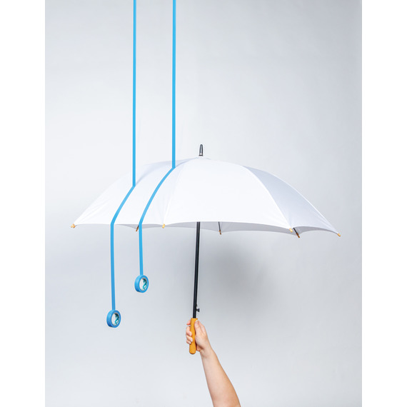 Parapluie publicitaire 23" en rPET et bambou ouverture auto Impact AWARE™