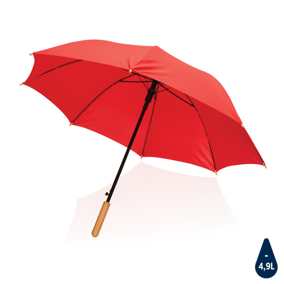 Parapluie publicitaire 23" en rPET et bambou ouverture auto Impact AWARE™