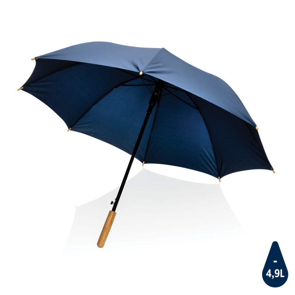 Parapluie publicitaire 23" en rPET et bambou ouverture auto Impact AWARE™