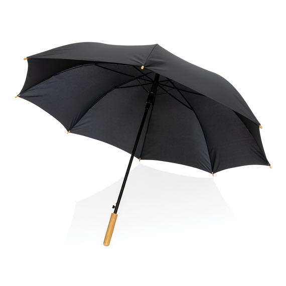 Parapluie publicitaire 27" en rPET et bambou ouverture auto Impact AWARE™