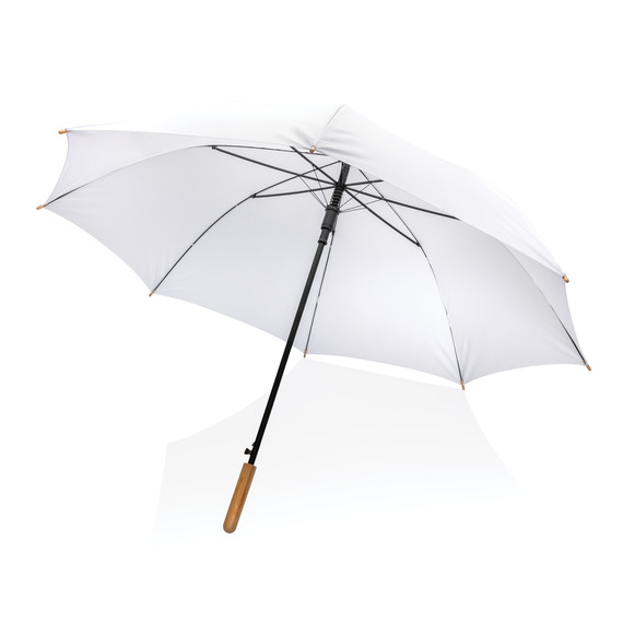 Parapluie publicitaire 27" en rPET et bambou ouverture auto Impact AWARE™