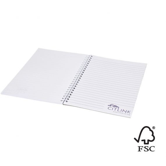 Carnet publicitaire Desk-Mate® FSC à spirale A4 Made in Europe