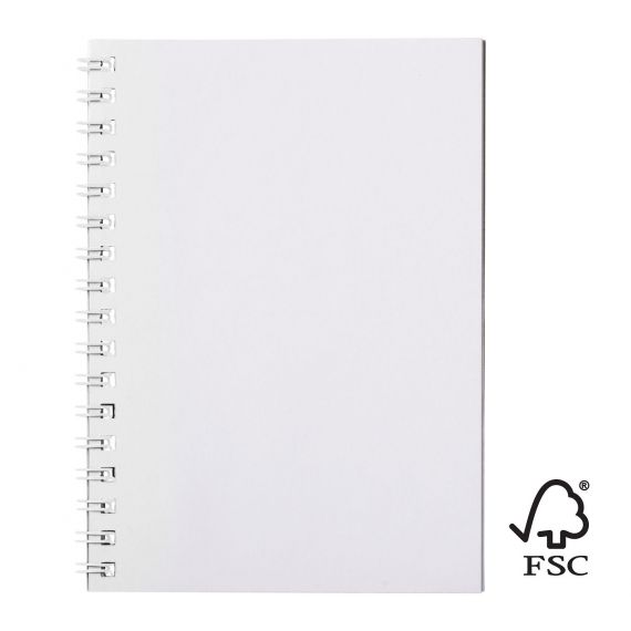 Cahier publicitaire Desk-Mate® FSC A6 à spirale avec couverture polypropylène