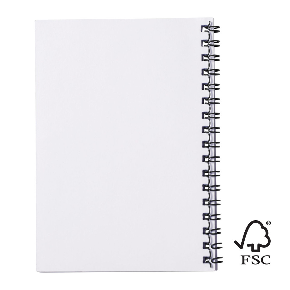 Cahier publicitaire Desk-Mate® FSC A6 à spirale avec couverture polypropylène