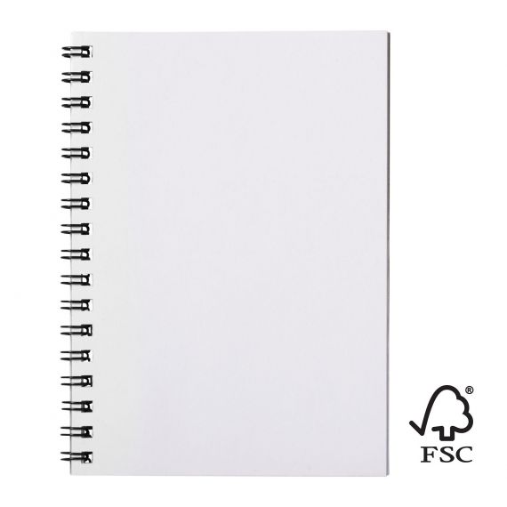 Cahier publicitaire Desk-Mate® FSC A6 à spirale avec couverture polypropylène