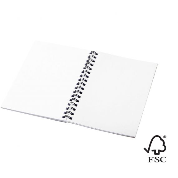 Cahier publicitaire Desk-Mate® FSC A6 à spirale avec couverture polypropylène