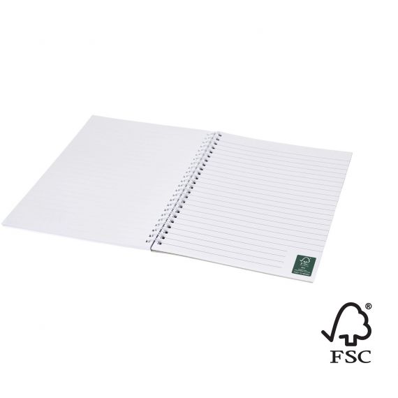 Carnet publicitaire Desk-Mate® FSC à spirale A5 Made in Europe