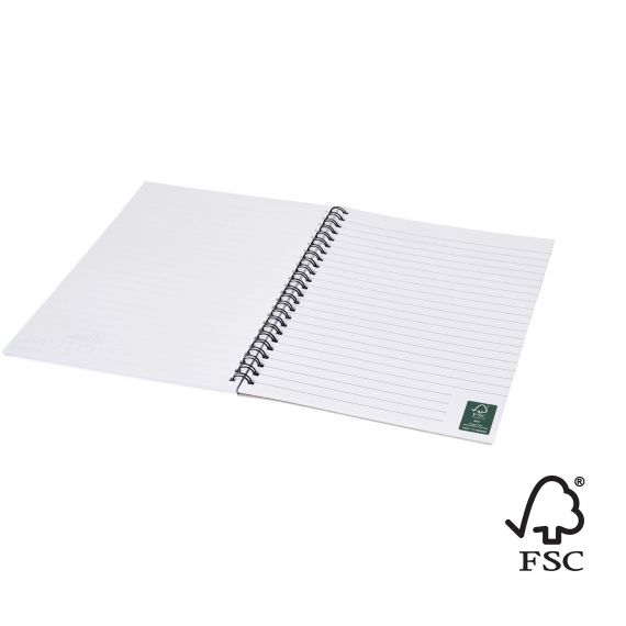 Carnet publicitaire Desk-Mate® FSC à spirale A5 Made in Europe