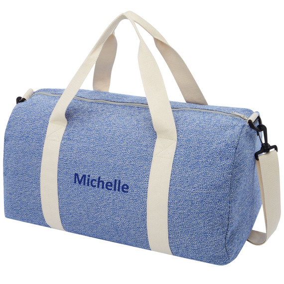 Sac publicitaire de voyage Pheebs en polyester et coton recyclé de 210 g/m²